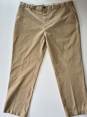 Men's Tan Chino Pants - Classic Straight Fit Sz 44x34